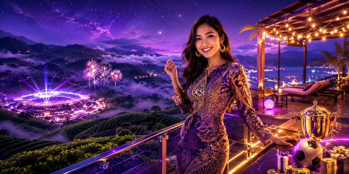 Meja pertaruhan kasino dengan motif batik Malaysia
